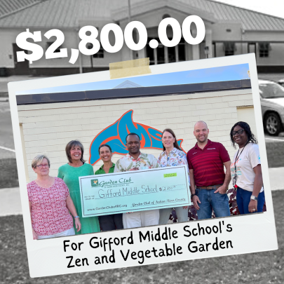 Garden Club gives $2,800 to Gifford Middle School