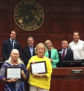 Karen and Barb at COVB City Council Meeting