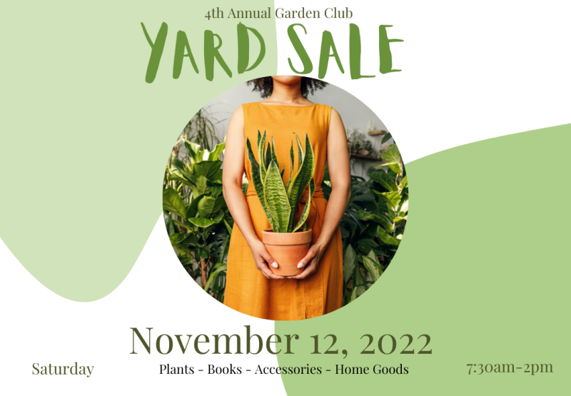 Yard Sale - Plant Sale Nov 12th 2022